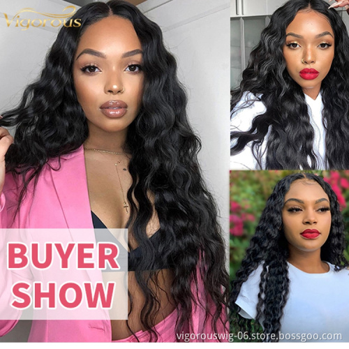 Vigorous High Quality Curly Wave Wig for Black Women Part Synthetic Wig Non Lace 1B Natural Black Color Long Hair Wig
